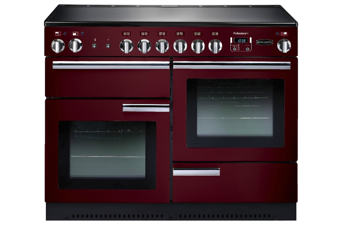 rangemaster pro plus 110cm electric range cooker cranberry red