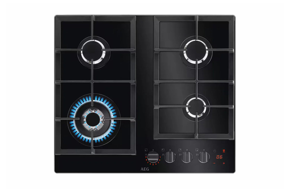 AEG 8000 Series 60cm 4 Burners Gas Hob | HKB64450NB| Black