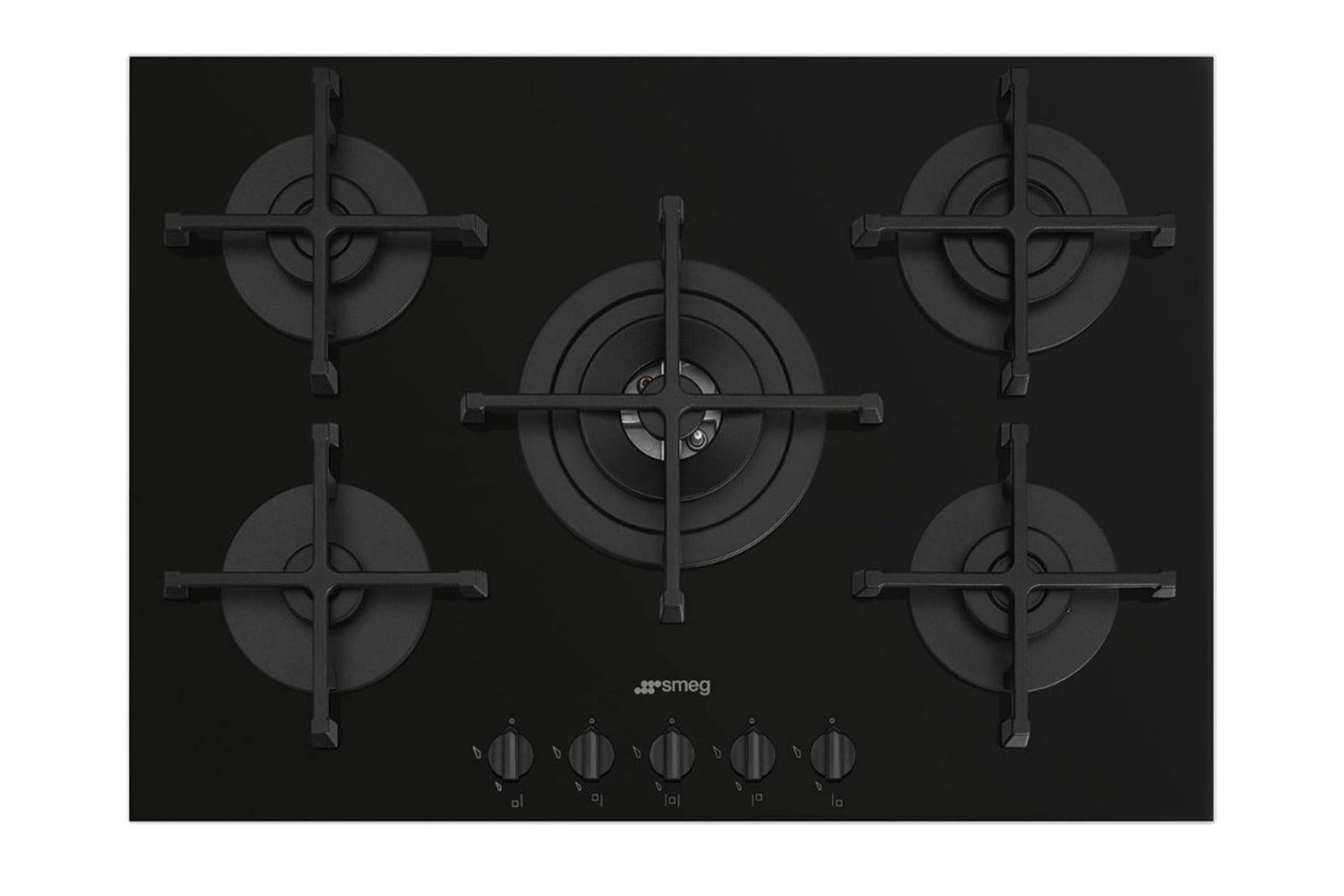 Smeg Cucina 75cm 5 Burners Gas Hob | PV275B | Black