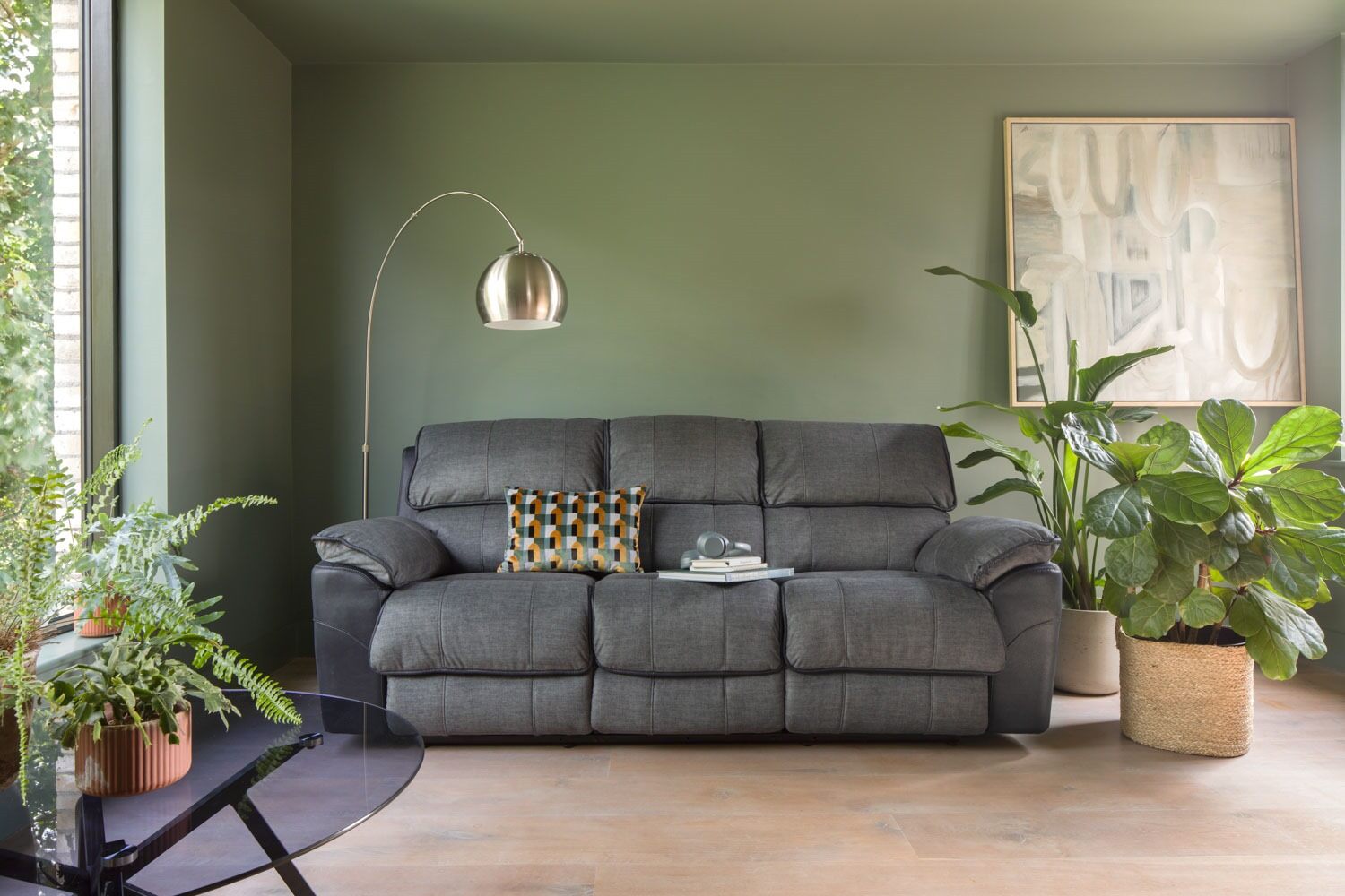 Potts 3 Seater Sofa | Recliner | Fabric | Grey