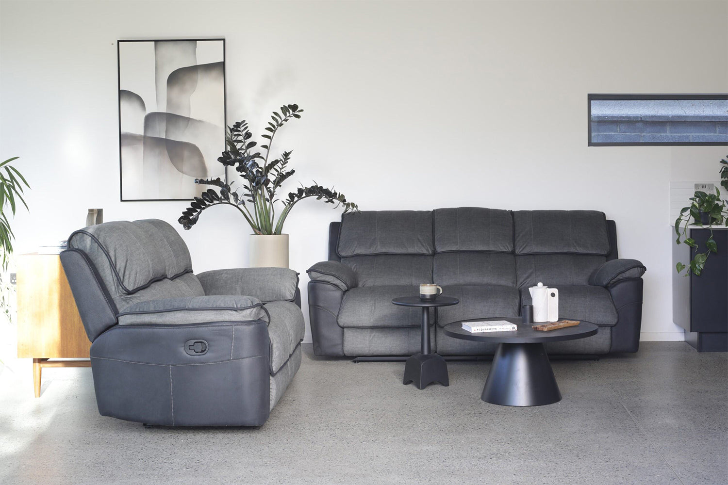 Potts 3 Seater Sofa | Recliner | Fabric | Grey