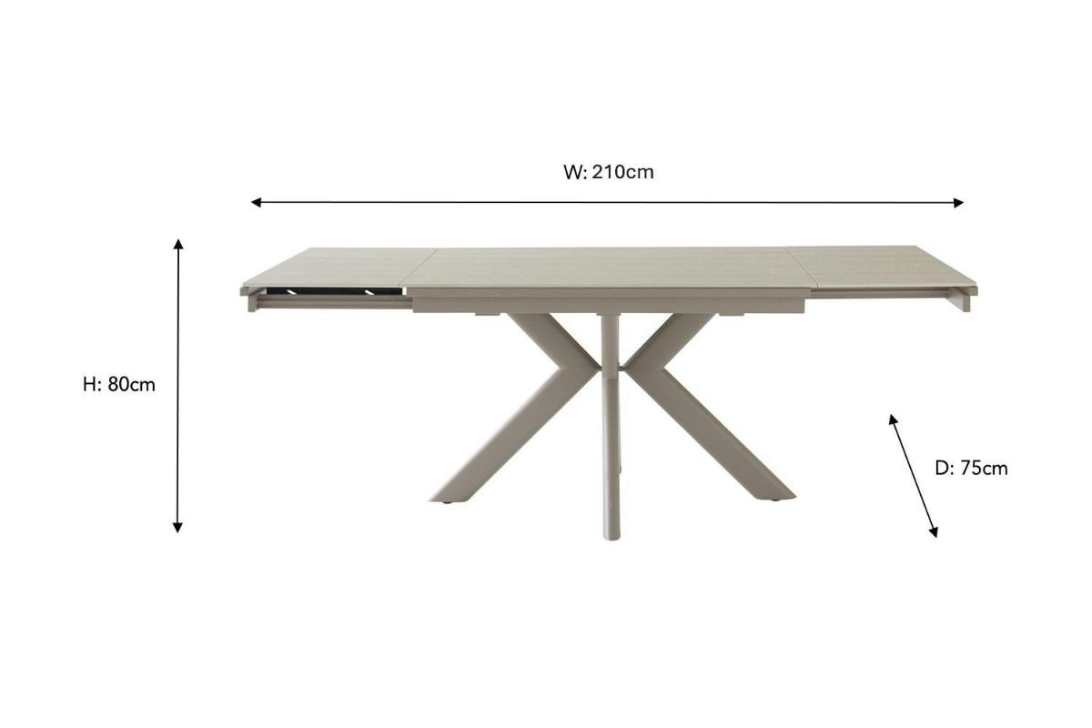 Lucy Rectangular Extending Dining Table | 120 - 210 cm | Beige