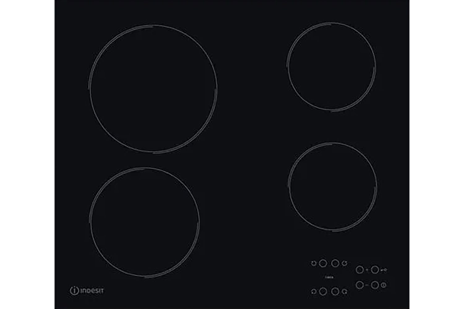 Indesit 58cm 4 Zones Electric Ceramic Hob | RI161C | Black