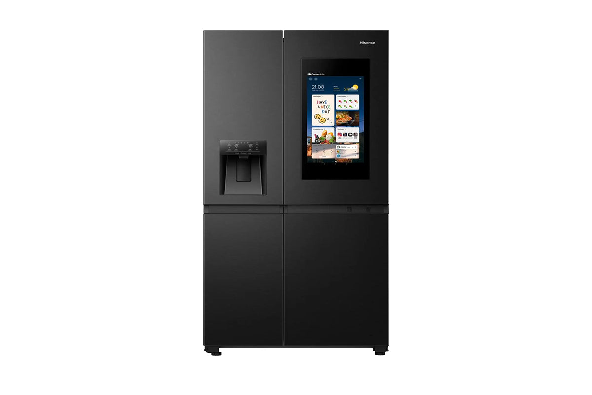 Hisense Hi9 American Freestanding Fridge Freezer PureFlat Smart Screen | RS9P628GPFE | Black