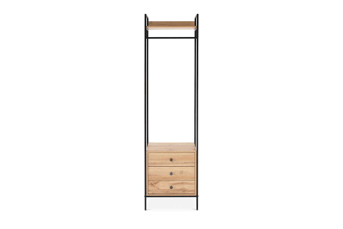 Zion Open Wardrobe | 3 Drawer Robe