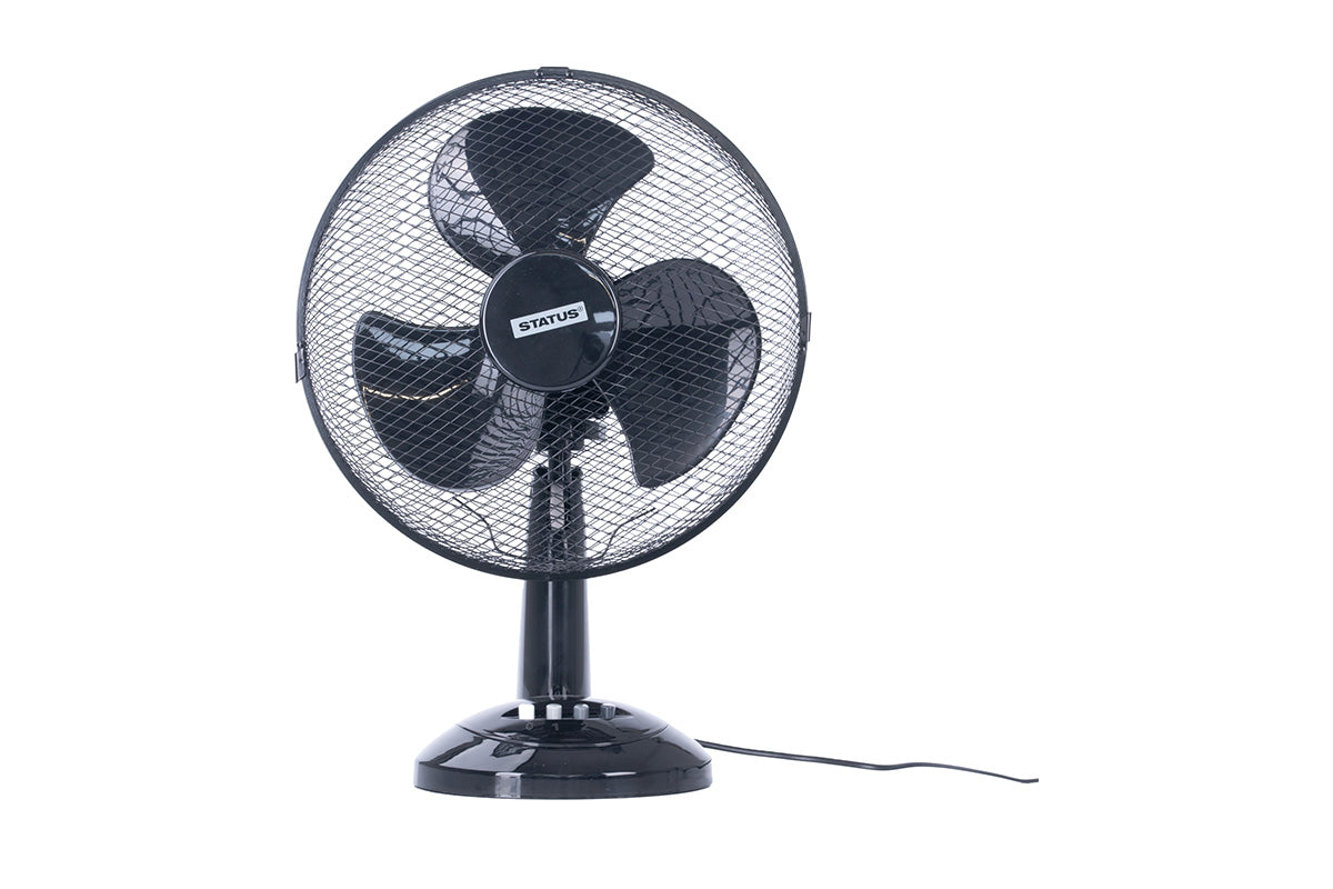 Status 12” Oscillating Portable Desk Fan | S12BDESKFAN1PKB | Black