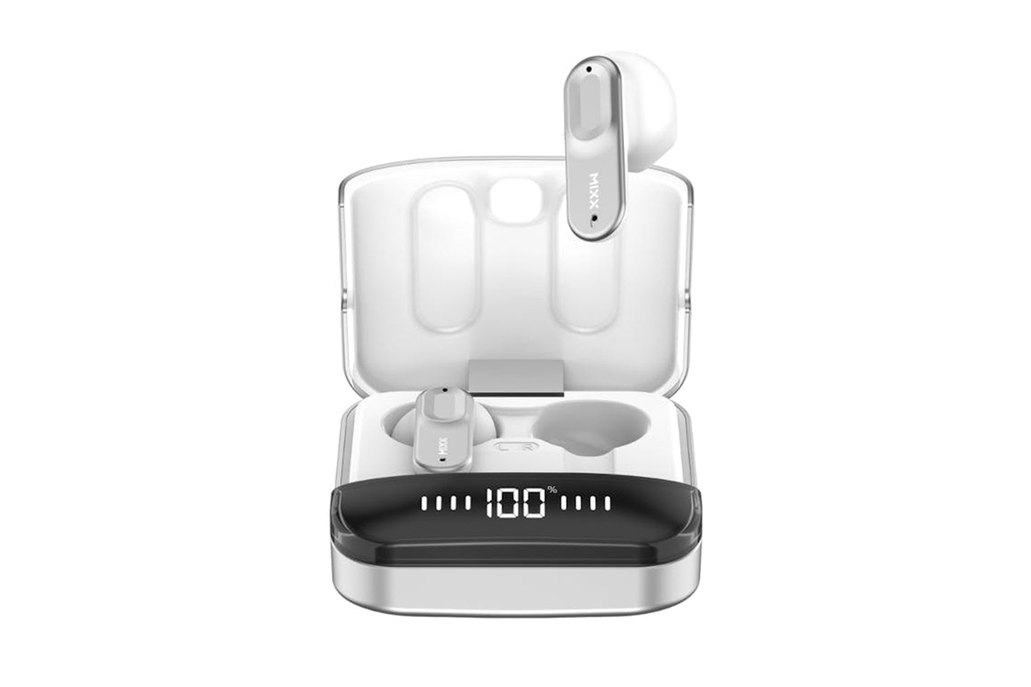 Mixx StreamBuds Ultra Hybrid In-Ear True Wireless Earbuds | Silver White