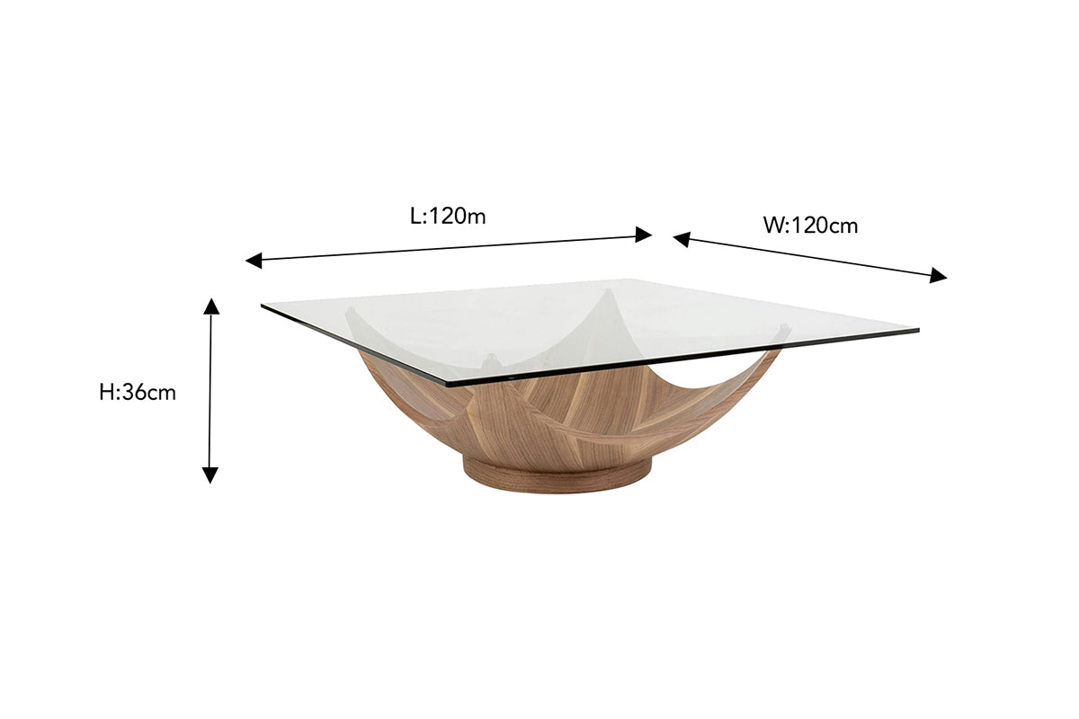 Tazza Coffee Table | Clear | Glass | Square