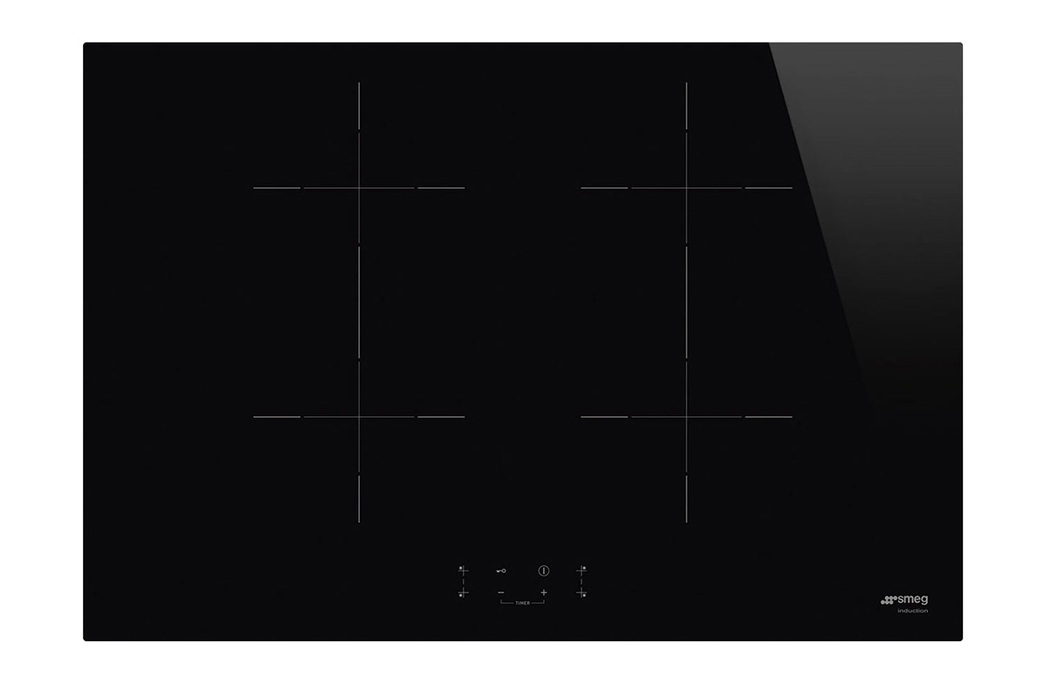 Smeg Universal 75cm 4 Zones Electric Induction Hob | SIB2741D | Black Glass