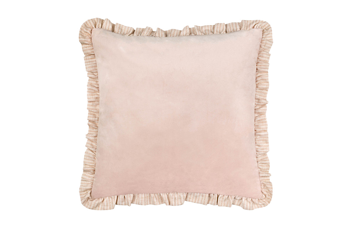 Solene Ruffle Cushion | Pink/White | 45 x 45 cm