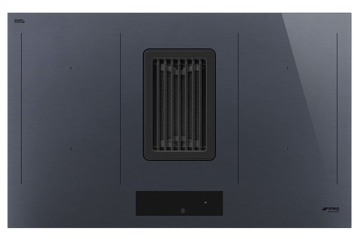 Smeg Linea 83 cm 4 Zones Electric Hob with Hood | HOBD182DG | Neptune Grey