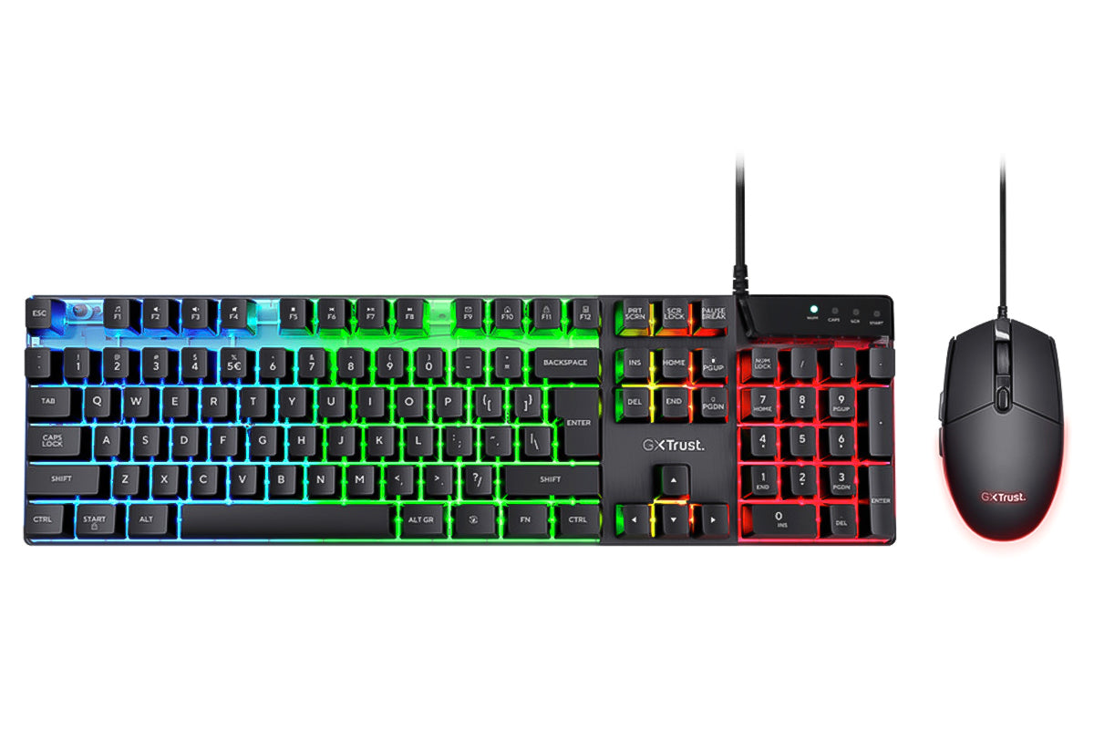 Trust GXT 838 Azor Gaming UK Keyboard and Mouse Set | Black