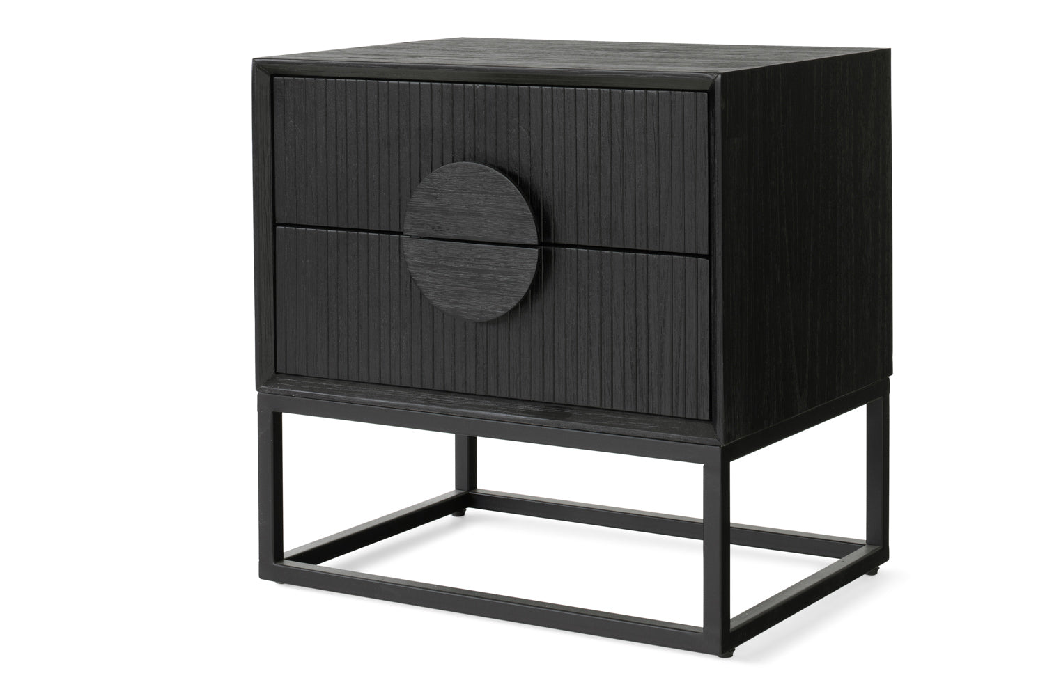 Teca Square Bedside Locker | 2 Drawer | Matt Black