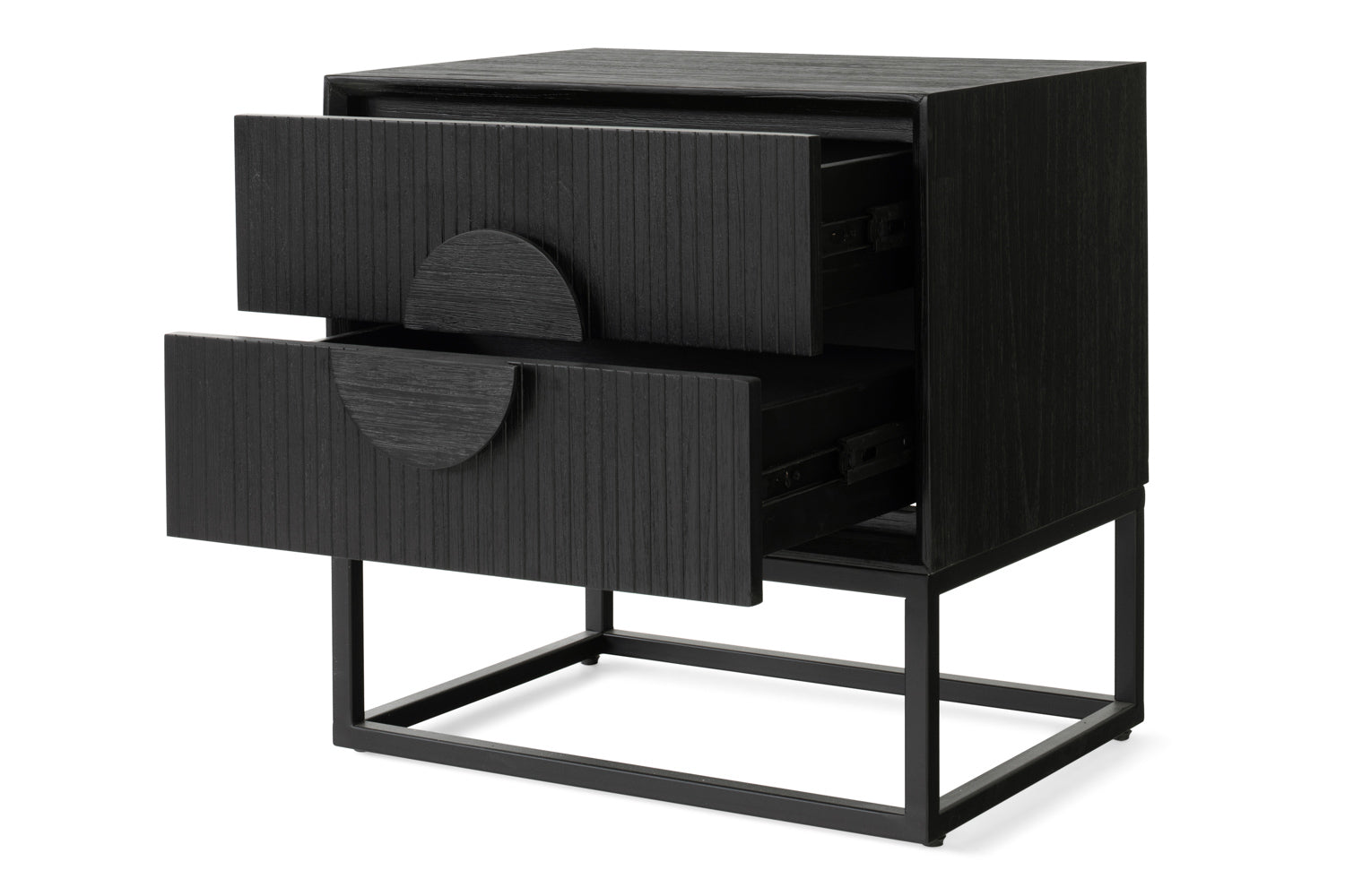 Teca Square Bedside Locker | 2 Drawer | Matt Black