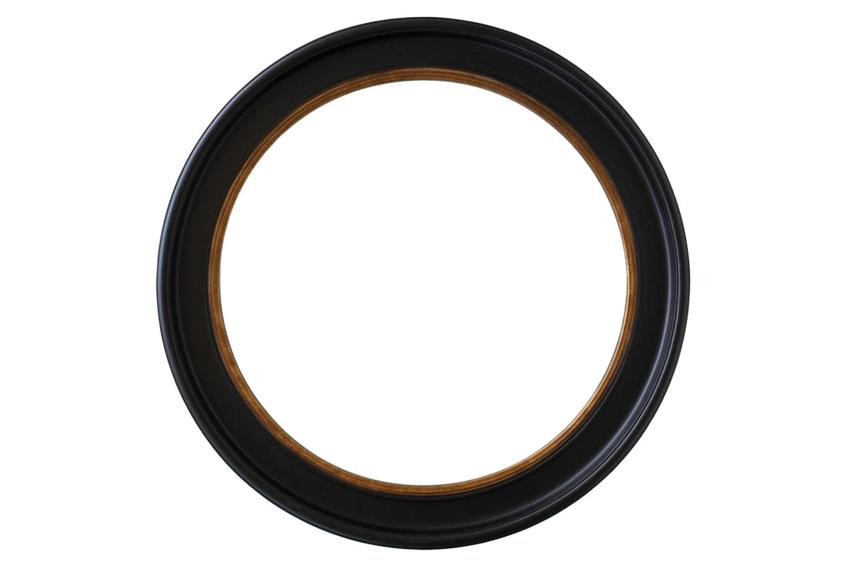 Macy Round Mirror | Black & Gold | 90cm
