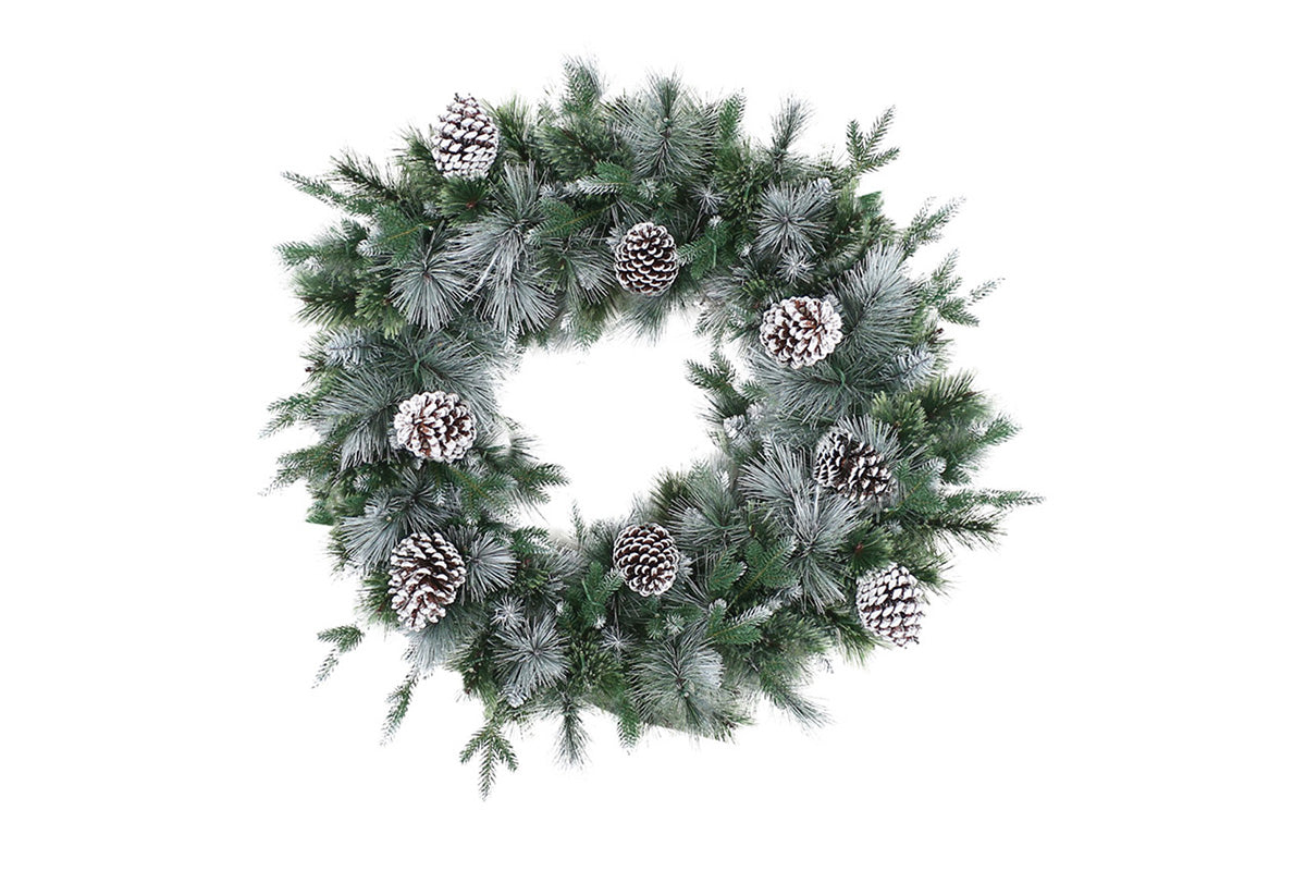 Christmas Decoration | Tara Snowy Wreath | 60cm