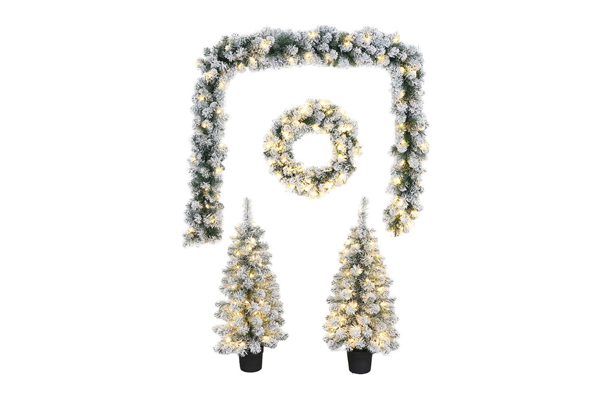 Christmas Decoration | Snowy Door Set Christmas Tree