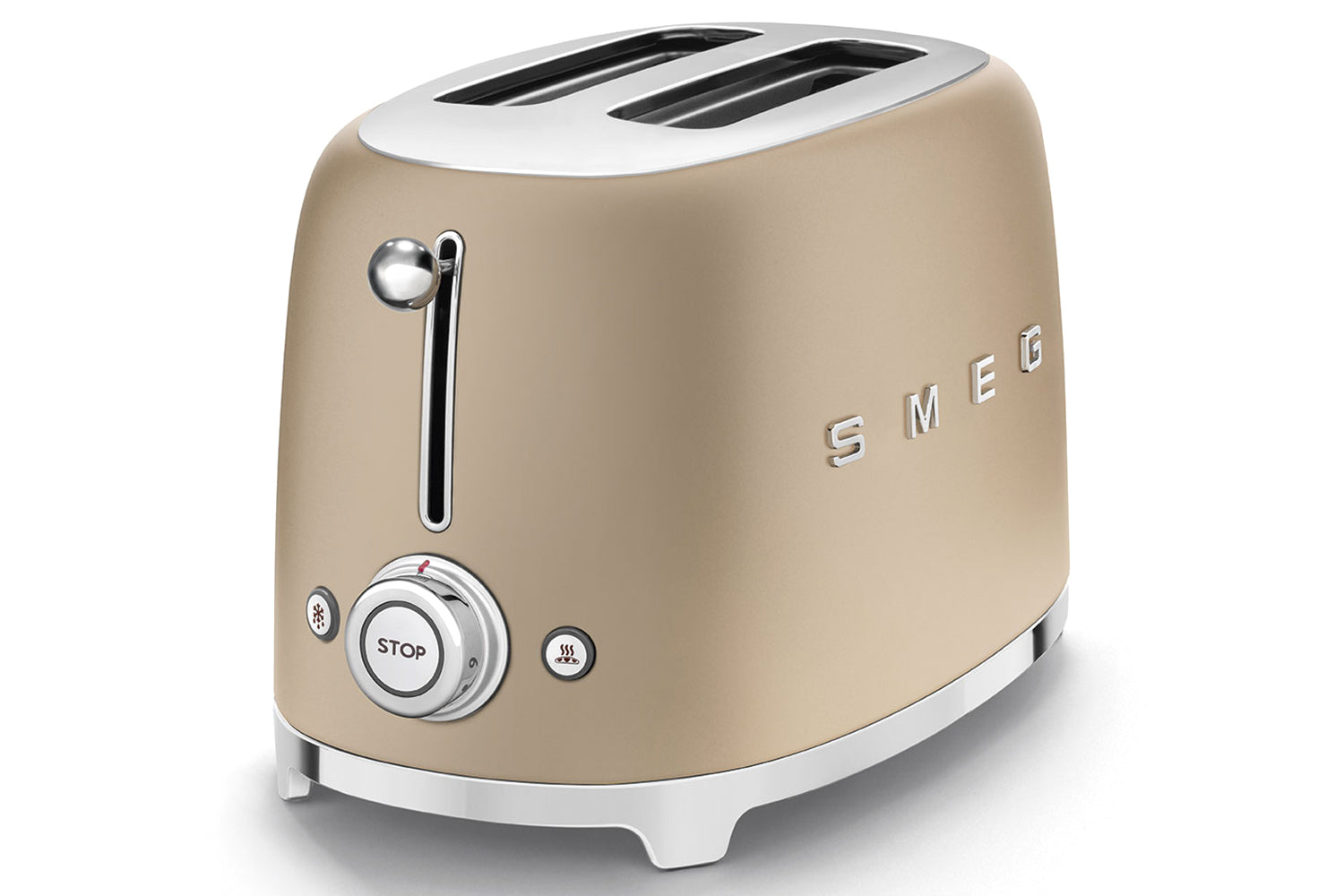 Smeg 50's Retro Style Aesthetic 2 Slice Toaster | TSF01CHMUK | Champagne