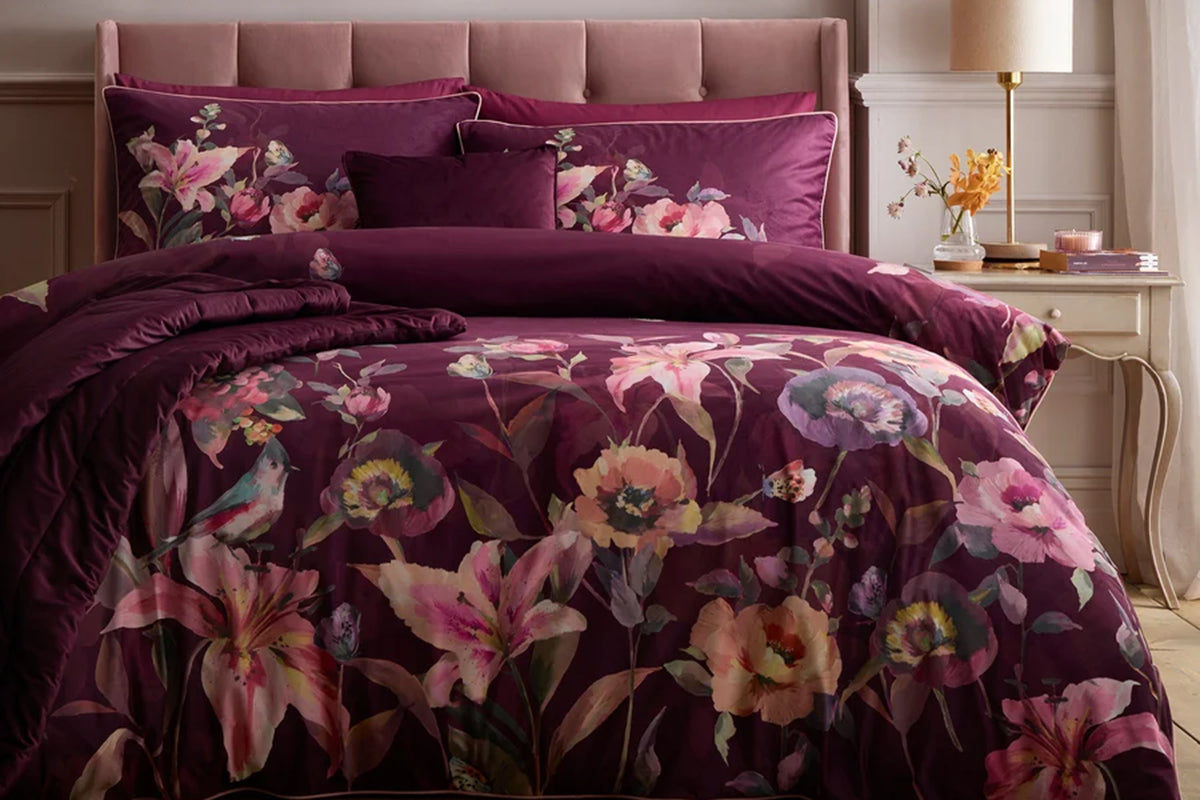 Tatiana Duvet Cover Set | Berry | King-4