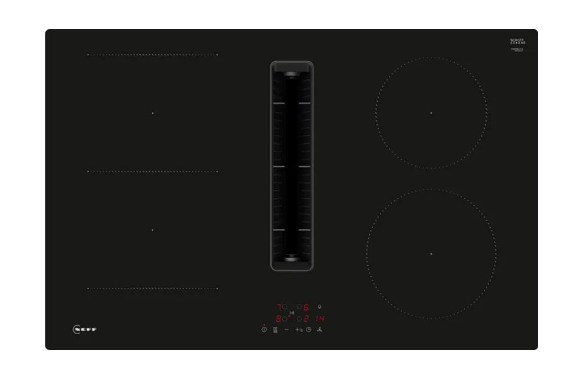 Neff N50 80cm 4 Zones Induction Hob with Integrated Ventilation | V58NBS1L0 | Black