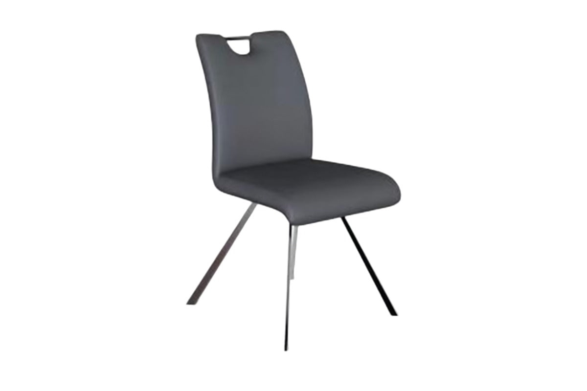 Hazel Dining Chair | Leather | Light Grey