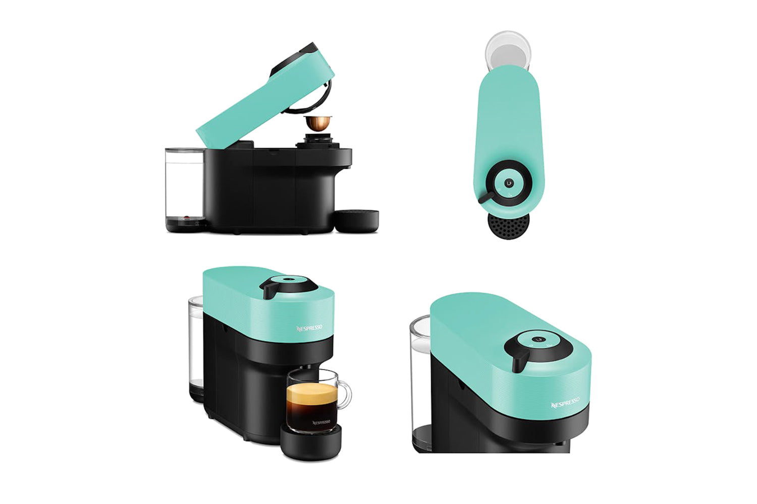 6月購入カプセル24個付NESPRESSO VIRTUO POP アクアミント Nespresso Vertuo Pop+ Coffee and Espresso Maker by Breville