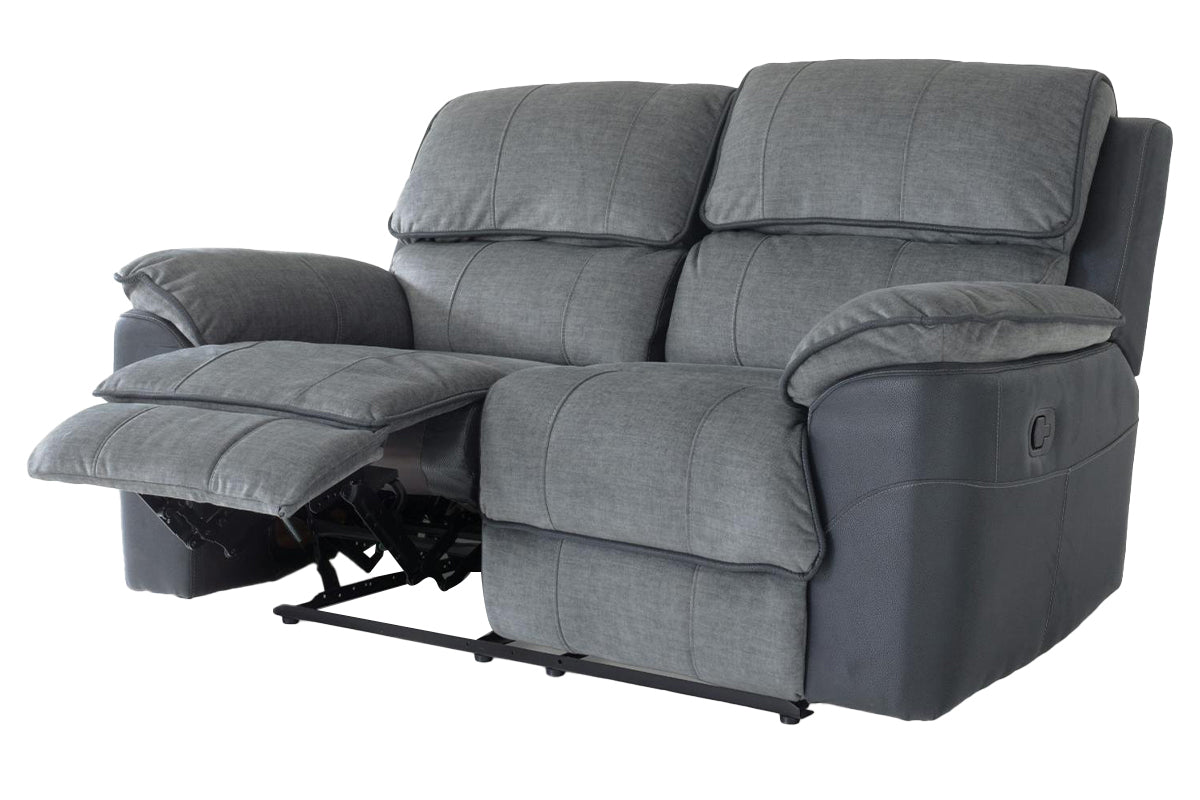 Potts 2 Seater Sofa | Manual Recliner | Fabric | Grey