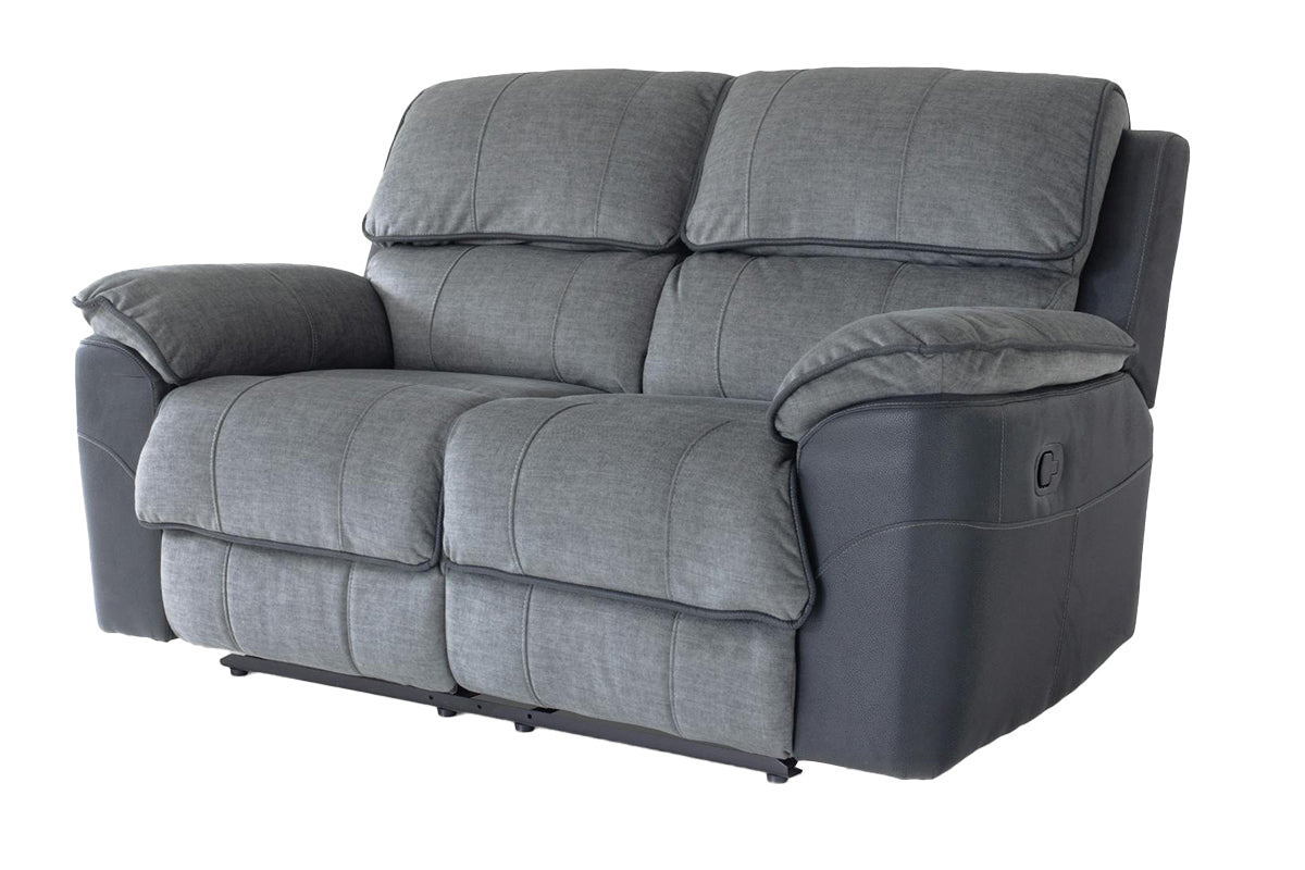 Potts 2 Seater Sofa | Manual Recliner | Fabric | Grey