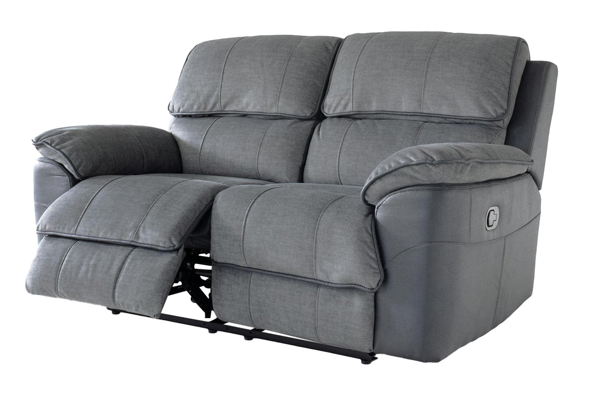 Potts 2 Seater Sofa | Manual Recliner | Fabric | Grey