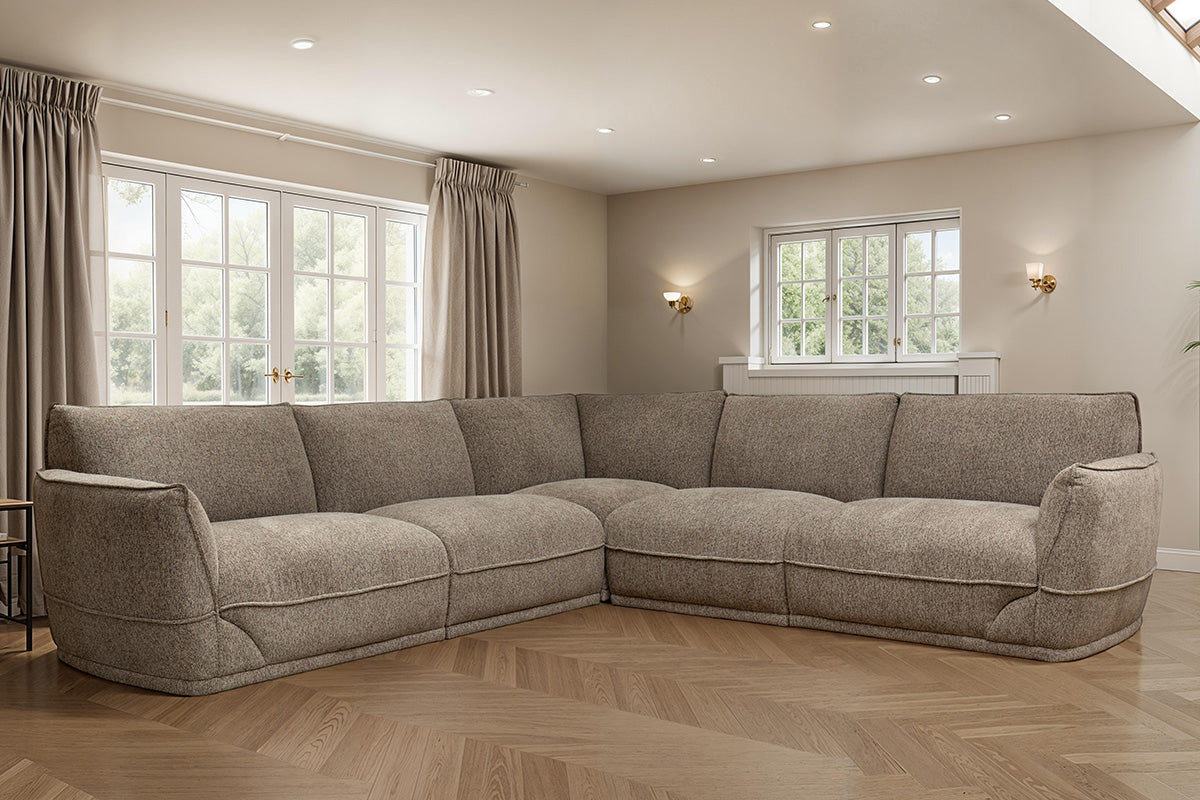 Archie Corner Chaise Sofa | Fabric | Pebble