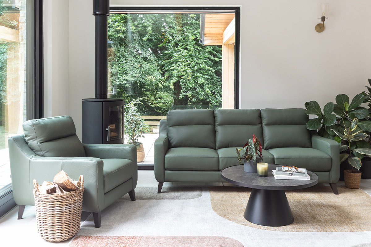 Borgo 3 Seater Maxi Sofa | Leather | Green