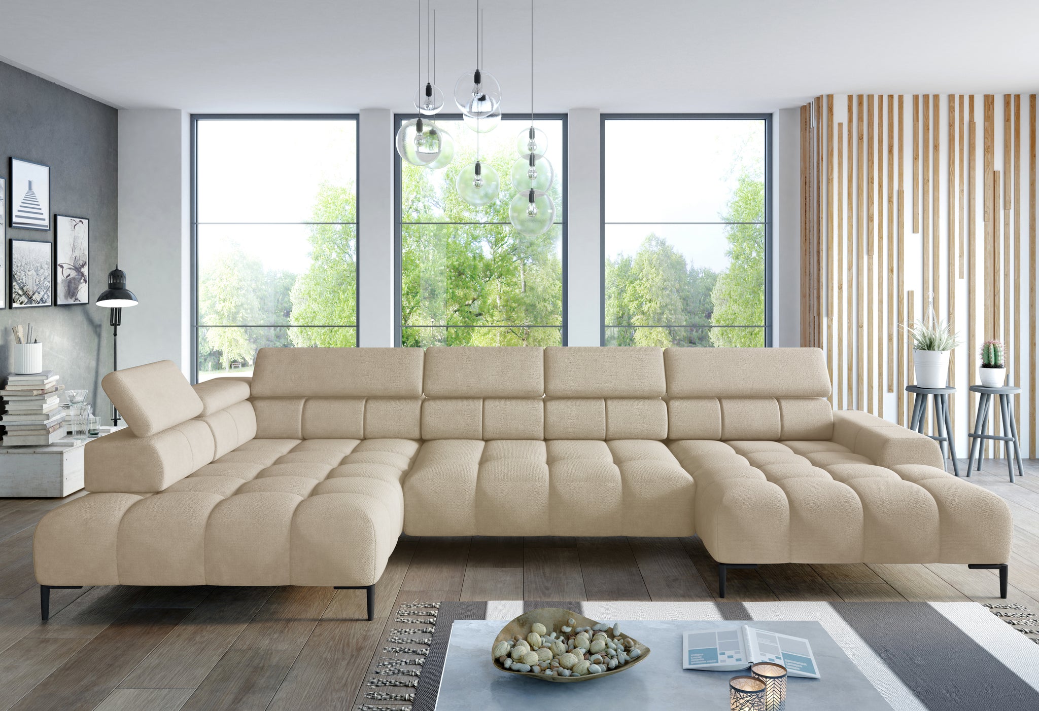 Cassie Chaise Sofa | Power Recliner | Extra Large | Fabric | Colour Options