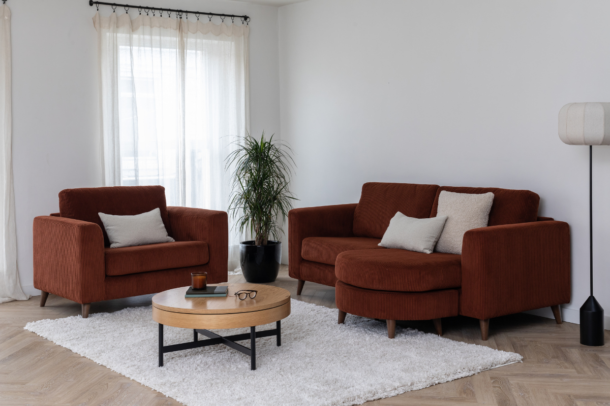 Erin Snuggler Loveseat | Fabric | Brown