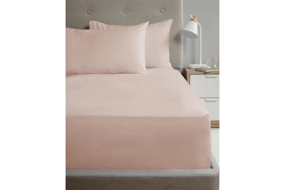 180TC Microfibre | Fitted Sheet | Blush | King
