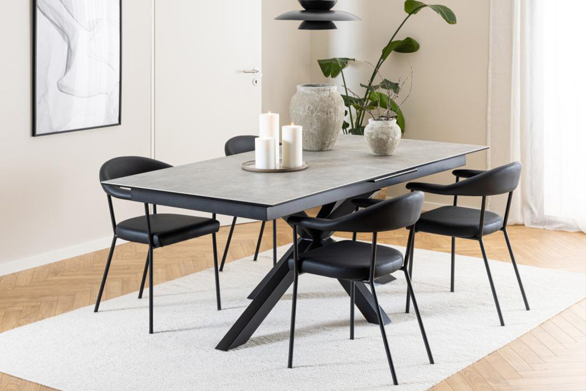 Harlie Rectangular Extending Dining Table | 200 -240 cm | Grey