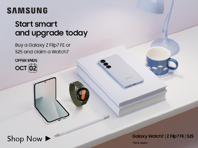 Buy a Galaxy Z Flip7 FE or S25 and claim a Free Galaxy Watch7.