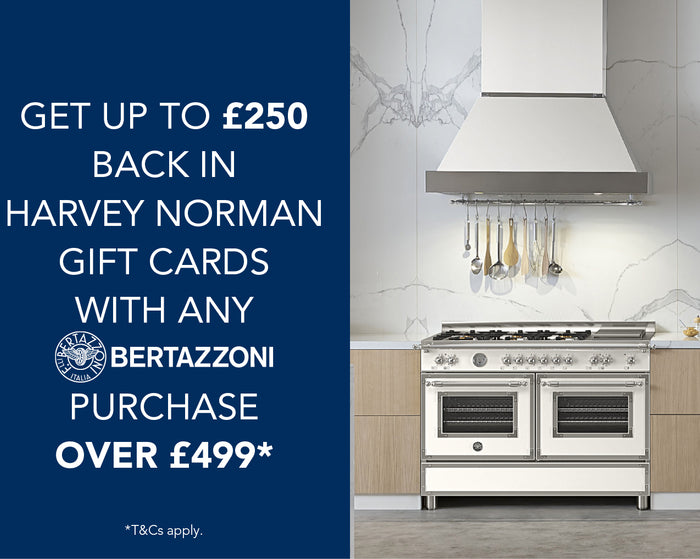 Get up to £250 back in Harvey Norman Gift Cards with Bertazzoni.