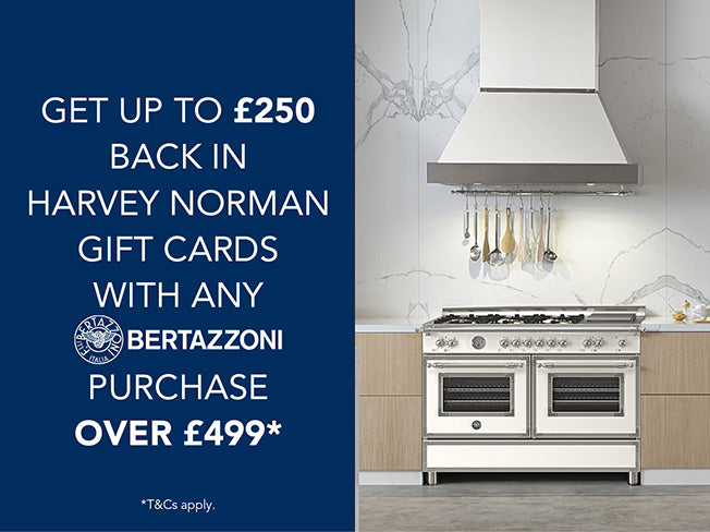 Get up to £250 back in Harvey Norman Gift Cards with Bertazzoni.