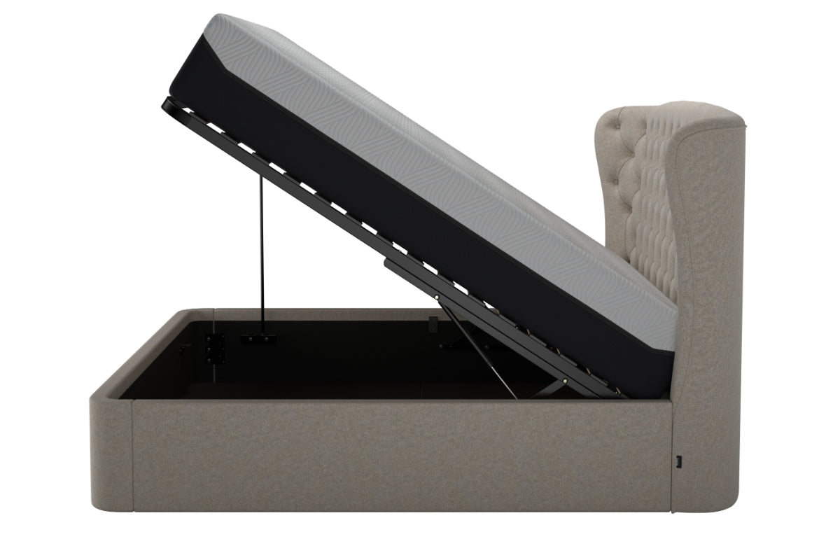 Tempur | Holcot Ottoman Bed Frame | King | 5ft | Pebble