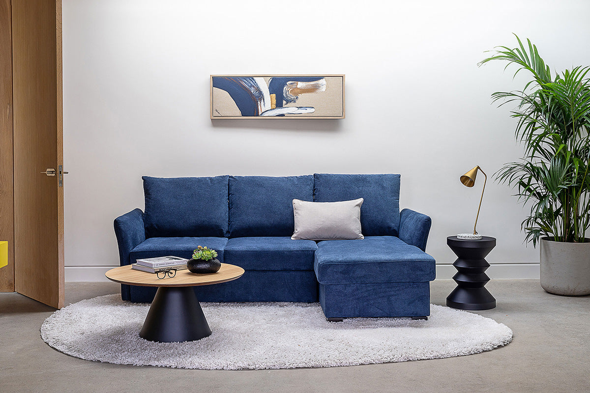 Leon Chaise Sofa Bed | Reversable | Fabric | Denim