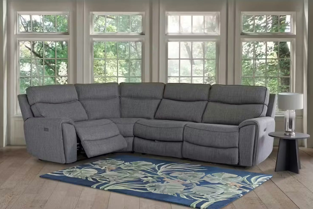 Mila Corner Sofa | Power Recliner | Small | Grey