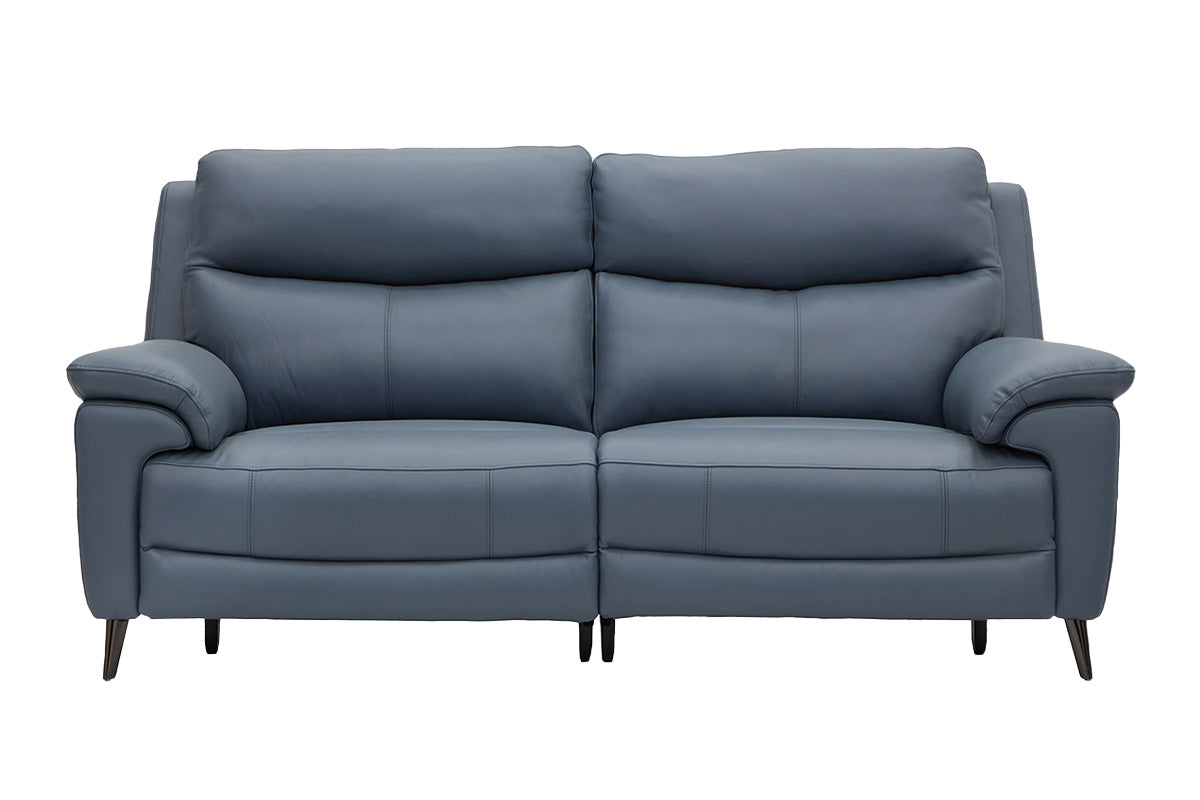 Milo 3 Seater Sofa | Power Recliner | Leather | Smoke Blue