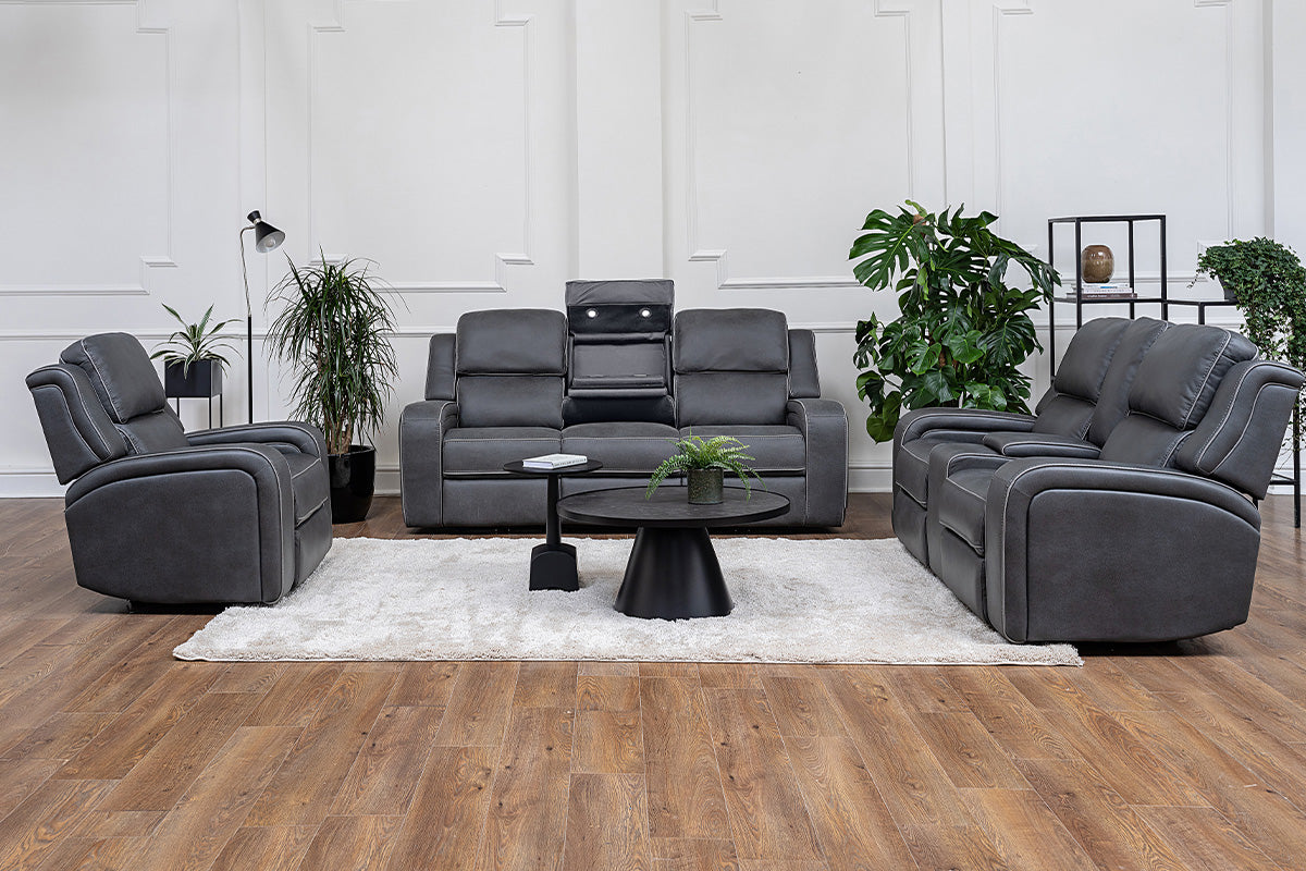 Shobi 2 Seater Sofa | Power Recliner | Console | Heated & Massage Seat | Fabric