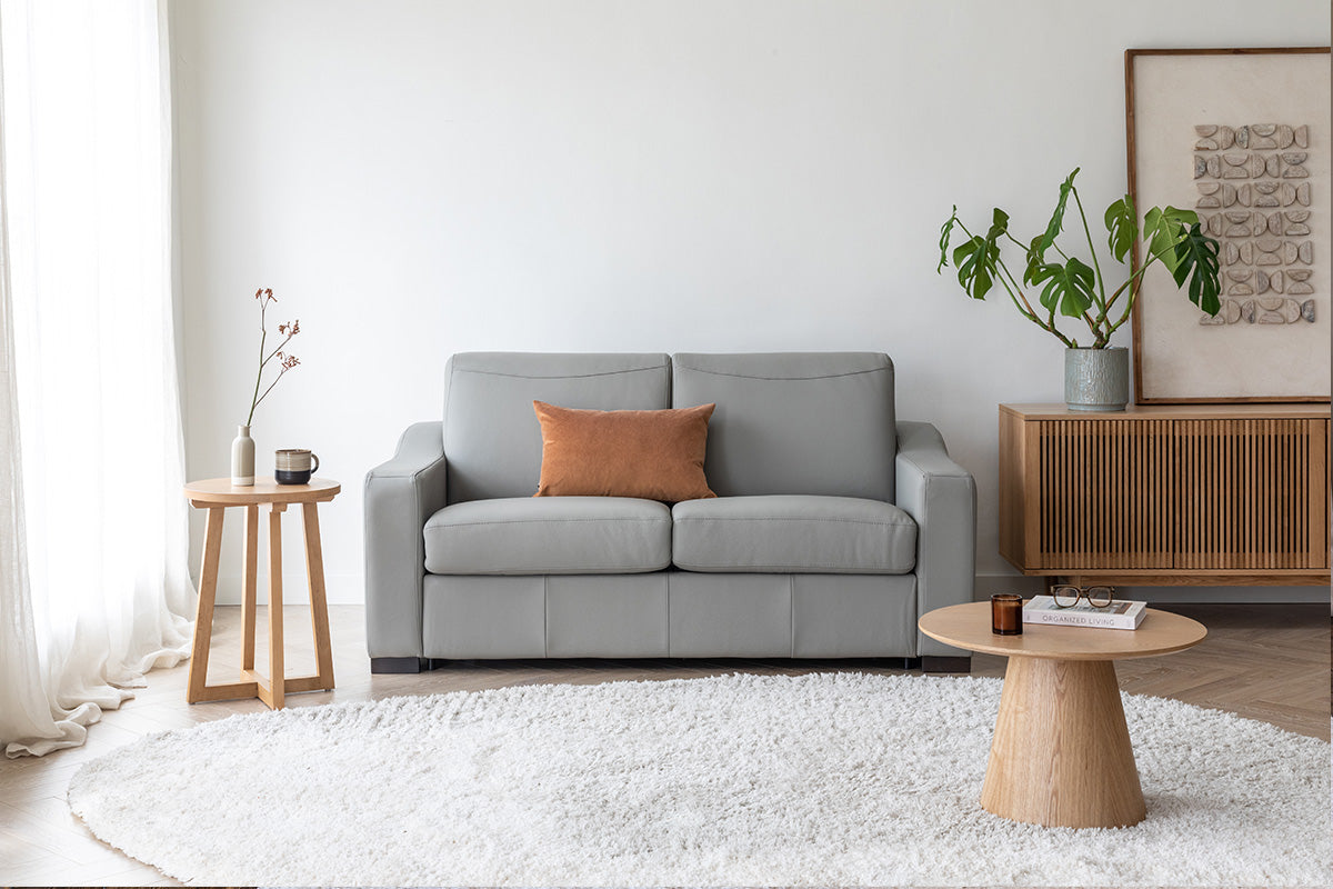 Smart 2.5 Sofa Bed Grey Leather by Harvey Norman UK