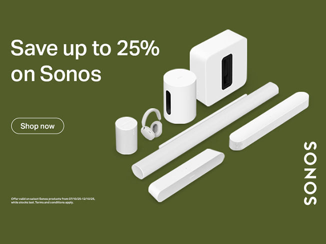 Create the ultimate Sonos sound system with up to 25% off.