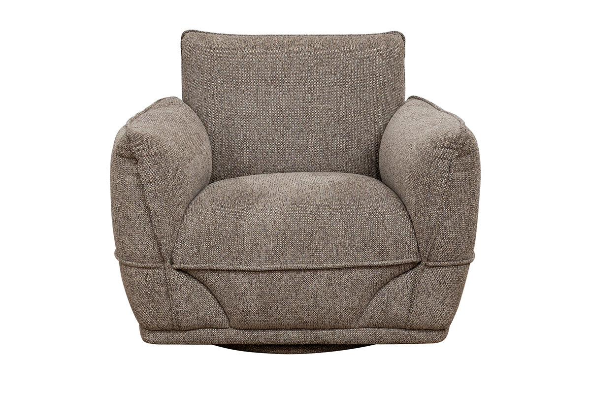 Archie Swivel Armchair | Fabric | Pebble